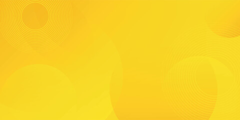yellow abstract background with circle shapes and wavy line. vector illustration