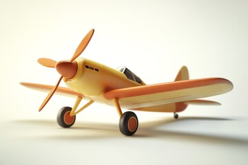 Toy airplane isolated on a white background, perfect for design compositions, product presentations, or creative montages.

