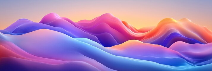 Abstract Communication Waves and Signals, Brightly Colored Visual, Blur Effect For Depth