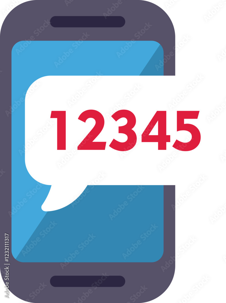Poster smartphone is displaying a speech bubble containing the numbers 12345, suggesting a numerical passwo