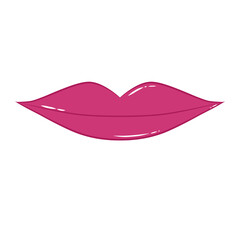 Pink lips hand draw line cute cartoon illustration for decoration pattern or creative idea