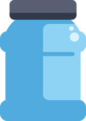 Simple flat design illustration of a reusable water bottle, encouraging hydration