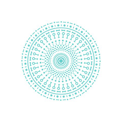 Mandala circle and mint line hand draw line illustration for elegant or cute decoration pattern or creative idea