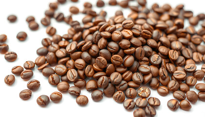 Obraz premium pile of coffee beans isolated on white or transparent png. Art