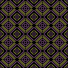 India stitch Kasuti embroidery abstract artwork seamless geometric pattern printed background fabric wallpaper hand drawn line colorful black ethnic

