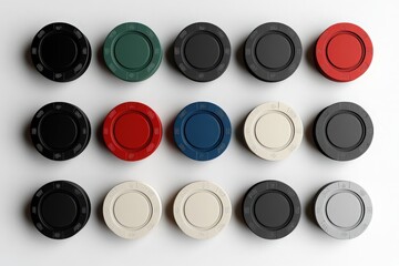 Assorted Poker Chips Displaying a Variety of Colors