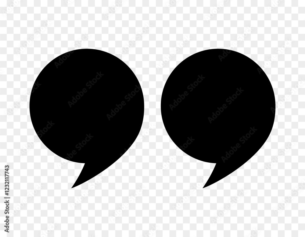 Fototapete the quotation marks are highlighted in black on a transparent background. quoting signs in the title