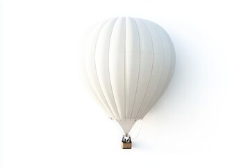 Obraz premium A pristine white hot air balloon floats majestically against a pure white background.