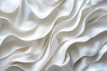 Fototapeta premium Elegant White Fabric Texture with Draped Waves