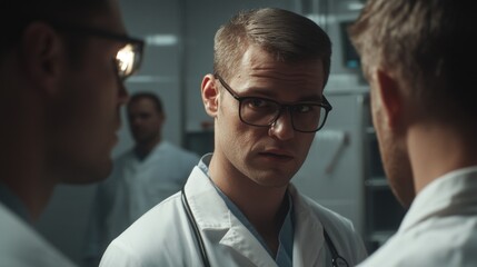 Man examines another man