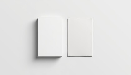 Fototapeta premium Minimalist vertical card mockup with subtle shadow effect, design showcase