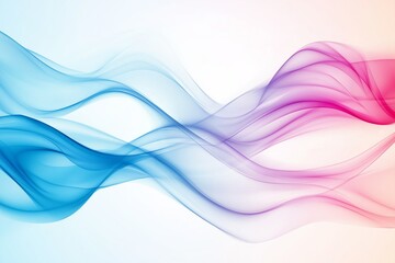 Obraz premium Bright abstract background with smooth gradient transitions of blue and pink, soft curves and dynamic flow.