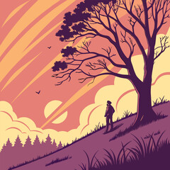 Beautiful dramatic scenic sunset sky background