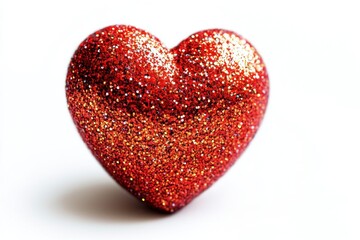 A red heart emoji with a glitter effect, isolated on a white background with text space.