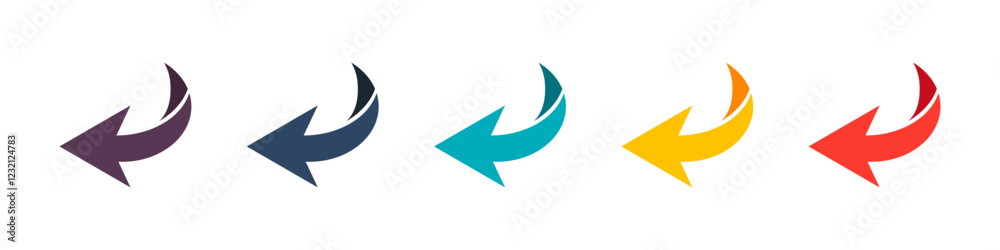 Poster arrow vector icon set. colored up arrows collection. flat vector arrow set. isolated arrow symbols. 