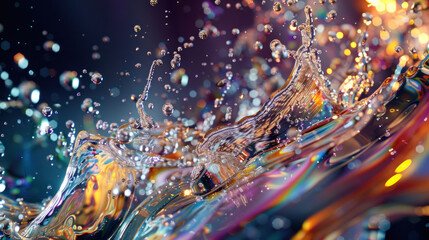 Champagne celebration visualized with a creative and abstract approach, highly detailed