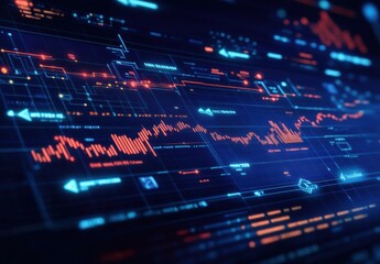Obraz premium A computer screen displays a graph of numbers and lines
