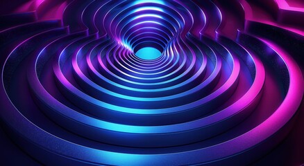 Obraz premium A blue and purple spiral with a hole in the middle