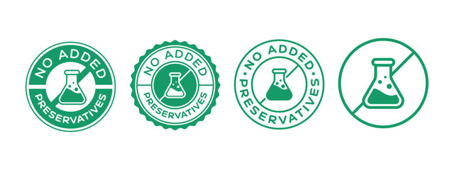 No Added Preservatives Badge Icon Sign Label Vector Emblem.