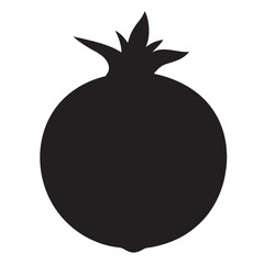 Pomegranate black silhouette vector Illustration White background