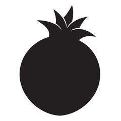 Pomegranate black silhouette vector Illustration White background