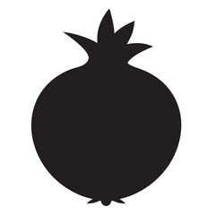 Pomegranate black silhouette vector Illustration White background