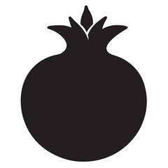 Pomegranate black silhouette vector Illustration White background