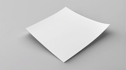 White blank sheet mockup on neutral background, ideal for branding, presentations, and design.