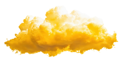 Yellow cloud with transparent background, perfect for photo editing and creative projects