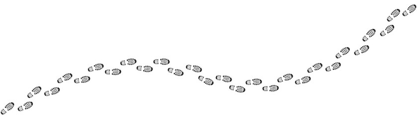 Step footprints paths. footstep prints and shoe steps . shoe tread footprints vector illustration isolated on white background.