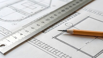 Precision Tools for Architectural Drafting with Ruler and Pencil