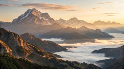 Obraz premium sunset in the mountains