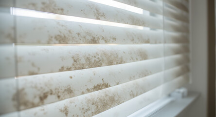 Dirty White Venetian Blinds Close-up
