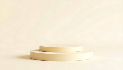 Creamy Beige Product Display Platform Minimalist Mockup