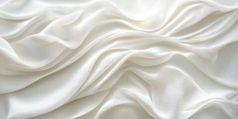 Fototapeta premium White textures wallpaper featuring abstract silk waves. Smooth and flowing patterns create a modern, minimalist aesthetic, ideal for clean and elegant backdrops in 4K resolution.