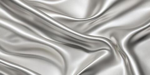 Silver textures wallpaper featuring abstract waves in a smooth silk-like finish. The minimalist design adds a futuristic and elegant vibe to high-definition backgrounds.