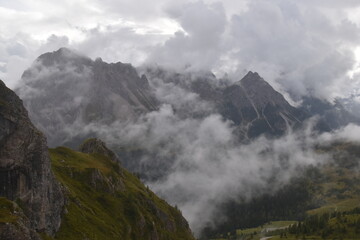 Hiking in Northern Italy's stunning landscapes and scenery in the Dolomites Mountain Range 