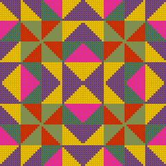 cross stitch ethnic embroidery abstract artwork seamless geometric pattern printed background fabric wallpaper hand drawn line colorful template

