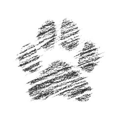 Dog paw print hand drawn strokes texture vector illustration.