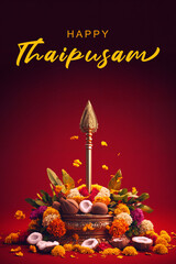 Thaipusam Celebration &ndash; Lord Murugan&rsquo;s Sacred Vel with Floral Offerings