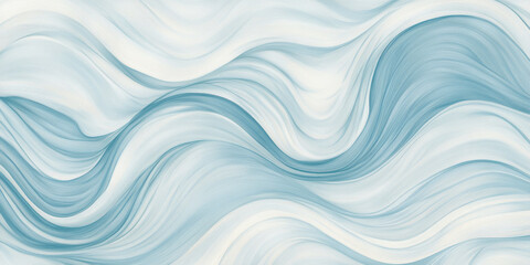 Abstract organic lines in soft sky blue, flowing across the background in fluid, wave-like patterns. The delicate curves evoke a sense of calm and serenity, ideal for light and airy wallpaper designs.