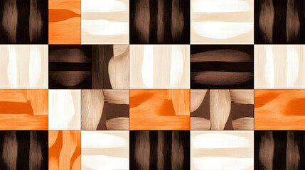 Abstract orange brown beige square pattern texture background design for website template