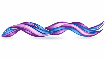 Abstract purple and blue wave design, flowing smoothly against a white background, ideal for website banners or graphic designs