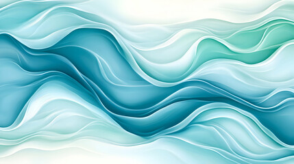 Fototapeta premium Abstract teal and white wave pattern background design for website or presentation