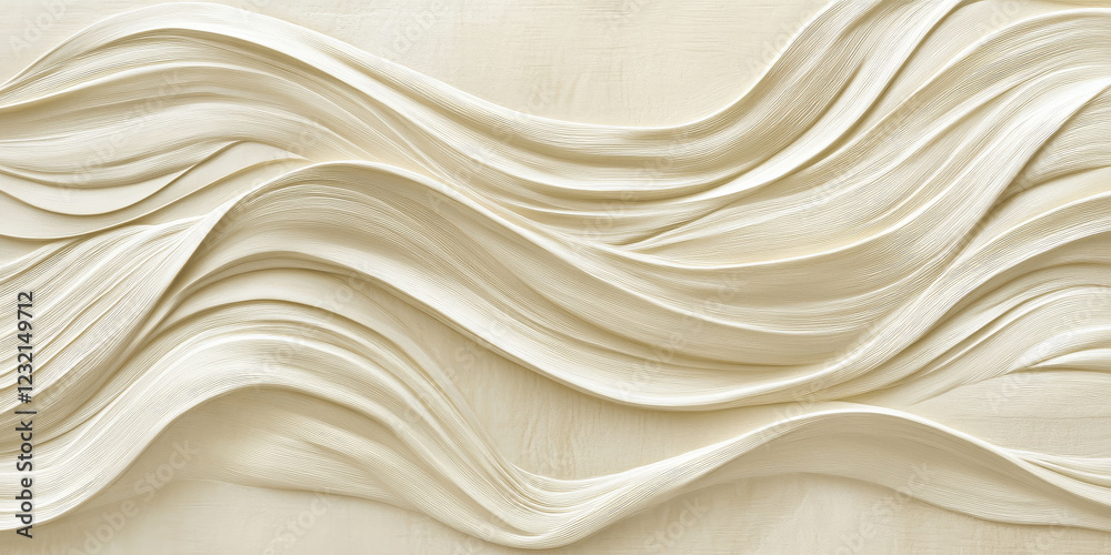 Canvas Prints cream textures wallpaper with silky smooth flowing wave patterns. the light, neutral tones create a 