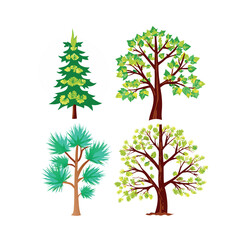 Obraz premium set of four trees vector