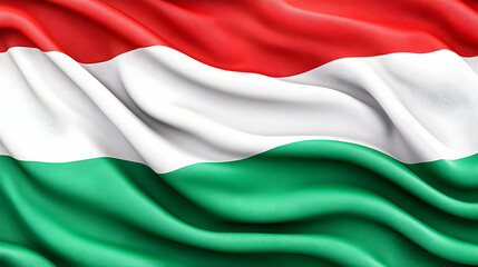 Fototapeta premium Draped Hungarian flag, close-up view, patriotic symbol, website background