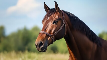 Bay horse portrait