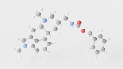 metergoline molecule 3d, molecular structure, ball and stick model, structural chemical formula serotonin antagonist