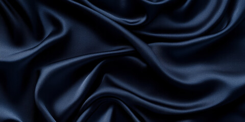 Obraz premium Midnight blue textures wallpaper with abstract silky waves. The deep, moody tones create a luxurious and calming high-definition design.